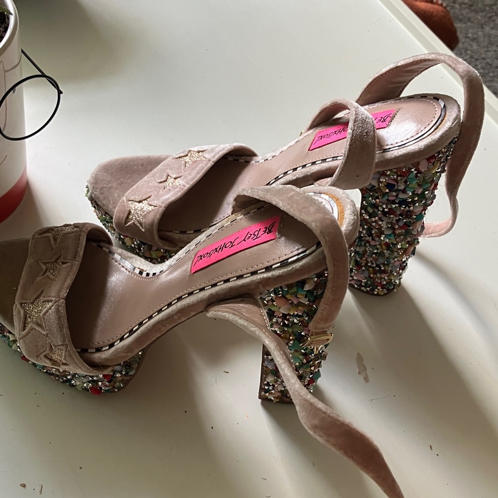 Elegant Beige Embellished Heels